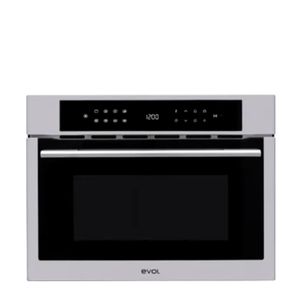 Forno Micro-ondas Combinado de Embutir Evol 35L 60cm Inox Vidro Preto