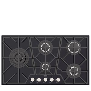 Cooktop Gás 5 Bocas Tramontina Design Collection Penta 90cm Vidro/Preto