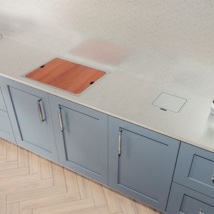 Cuba Embutir ou Sobrepor Tramontina Workstation Quadrum C/ Misturador + Acessórios 50cm Inox