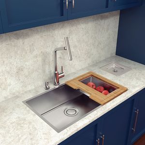 Cuba Embutir ou Sobrepor Tramontina Quadrum C/ Acessórios 90cm Inox