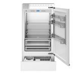 Interior e Exterior 100% em metal e vidro proporciona maior durabilidade ao refrigerador e melhor controle de temperatura.
