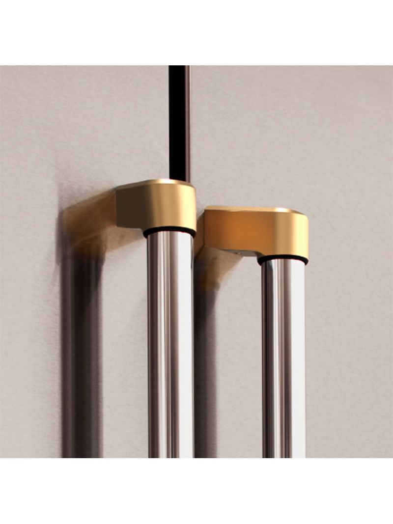 Puxadores com suportes banhados a Ouro de alto brilho, recebem um tratamento de proteção para uma apresentação sempre impecável em sua cozinha.