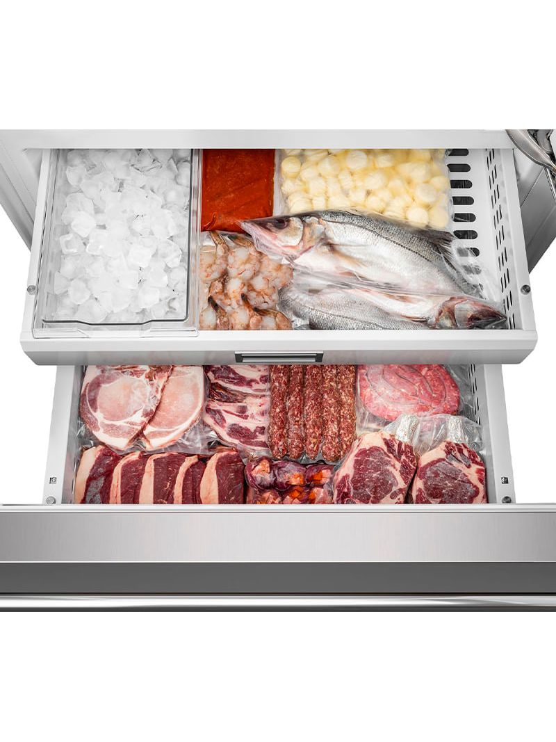 Função Super Freeze garante congelamento 20% mais rápido, evitando a formação de grandes cristais de gelo. Preserva aparência, textura, sabor, aroma e nutrientes dos alimentos mesmo após o descongelamento.