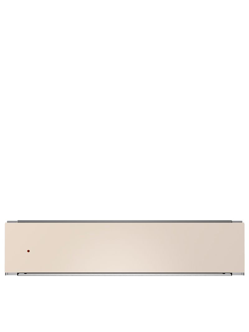 Gaveta aquecida de embutir Bertazzoni Heritage cor marfim com 60 cm de largura.
