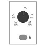Painel de controle interno permite acionar e definir a temperatura de aquecimento com facilidade.