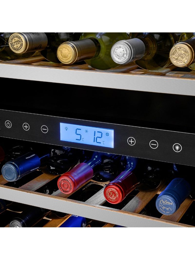Duas Zonas de Temperatura permitem a conservação de todos os tipos de vinhos em suas temperaturas de consumo ou armazenamento com elevada precisão. A temperatura pode ser regulada de 5 °C a 20 °C na zona superior e de 12 ºC a 20 ºC na zona inferior sendo distribuída de forma ventilada e homogênea por todo o seu interior.