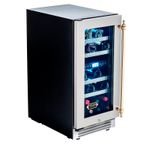 Grande capacidade Interna armazenando 23 garrafas de 750 ml tipo Bordeaux.