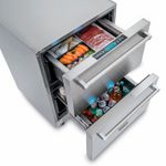 Resfriamento rápido de alimentos com a temperatura de 1 °C conserve melhor o sabor e os nutrientes dos alimentos colocados em temperatura ambiente, resfriando-os rapidamente na gaveta superior ou inferior.