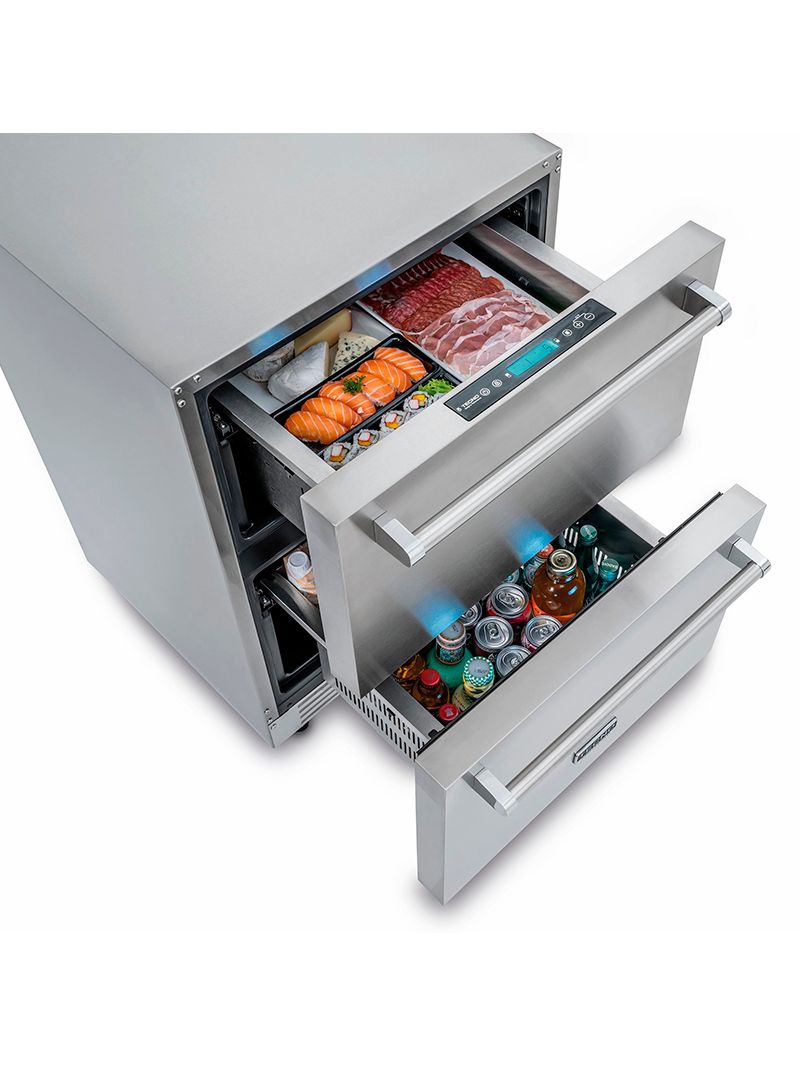 Resfriamento rápido de alimentos com a temperatura de 1 °C conserve melhor o sabor e os nutrientes dos alimentos colocados em temperatura ambiente, resfriando-os rapidamente na gaveta superior ou inferior.