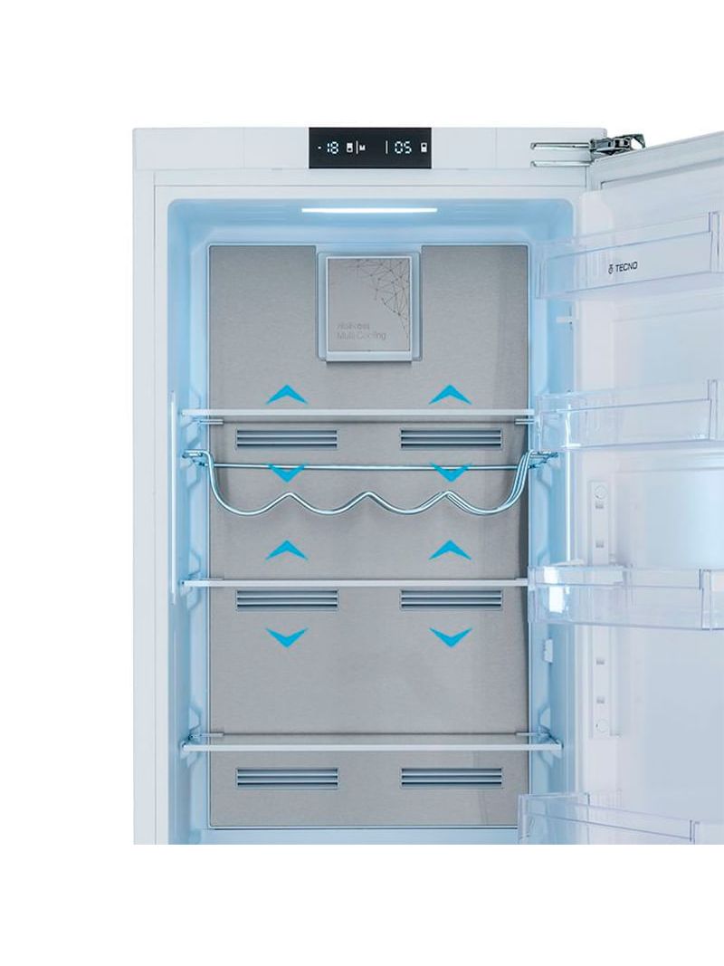 Tecnologia Multi Cooling distribui de maneira mais uniforme o ar frio por múltiplas saídas formando uma temperatura homogênea por todo o compartimento refrigerado para se desfrutar de alimentos mais frescos, saborosos e nutritivos.