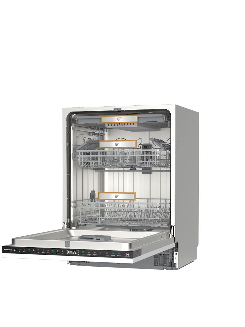 Acabamento interno em aço inox, com acesso amplo e layout funcional que facilita o uso e a limpeza no dia a dia.