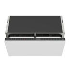 Painel touch no topo da porta, com acesso rápido às funções e visual moderno.