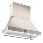 Coifa de Parede Bertazzoni Heritage de 122cm, cor inox marfim e dourado.