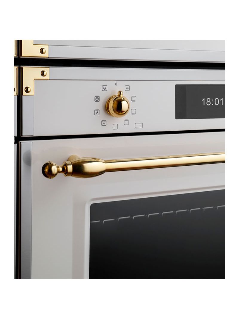 Puxador e Manípulos com elegante design ergonômico em latão polido.