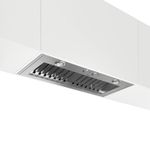 Coifa de embutir Elica Scanno, com 91 cm de largura e acabamento em aço inox escovado.