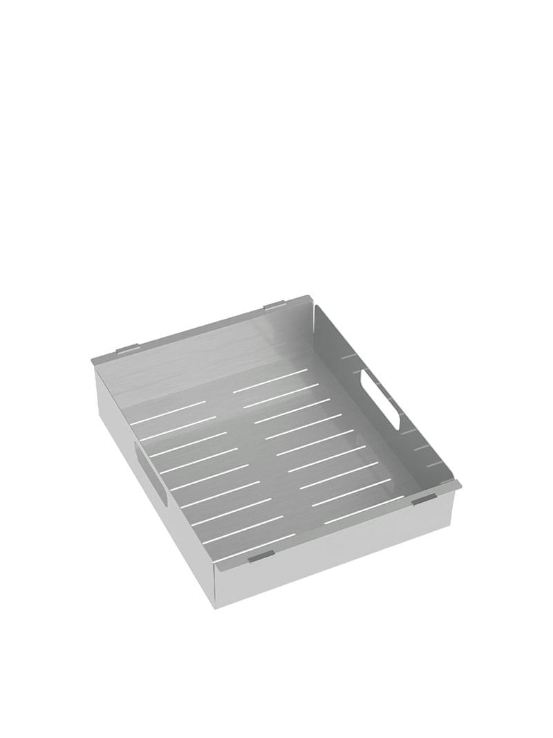 Escorredor profundo De Bacco Gourmet Quadratino 1100, modelo bandeja perfurada em inox com 30 cm.