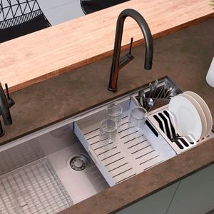 Escorredor Profundo Quadratino 1100 Debacco para Canal Úmido 30cm Inox