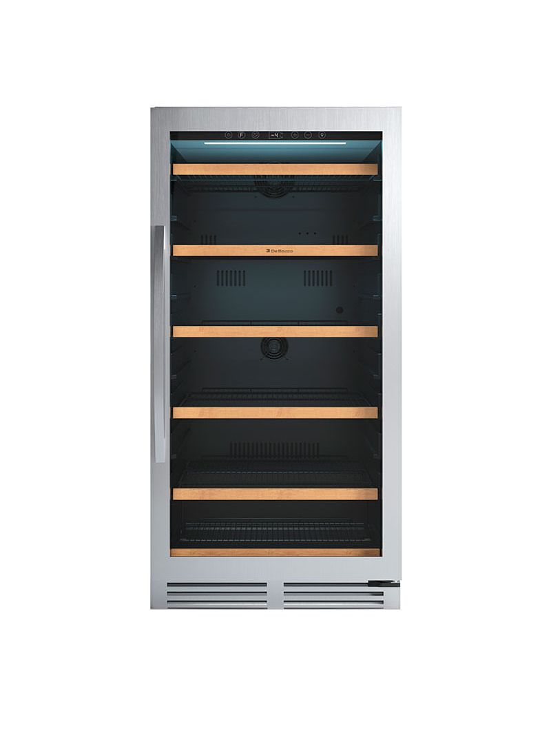 Cervejeira Beer Center Debacco 265L em inox, com porta de vidro e abertura para a direita, oferece amplo espaço interno e controle preciso de temperatura para servir bebidas sempre na condição ideal.
