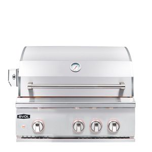 Churrasqueira Gás Embutir Evol Modena 28" 3 Queimadores + Infrared 71cm Inox