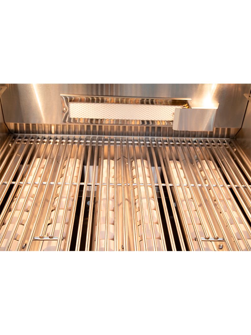 Gelha em aço inox 304 (8 mm) robusta que retém melhor o calor, cria marcas perfeitas nos alimentos e entrega grelhados mais suculentos.