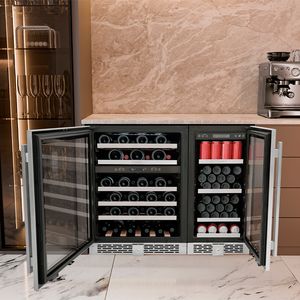 Adega Tramontina Senses Smart Até 45 Garrafas 2 Zonas Inox/Vidro