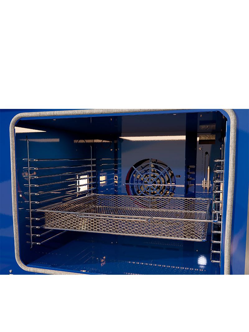 Forno elétrico Air Fryer de 54 L com cesto e turbo convecção para preparo uniforme e textura crocante.