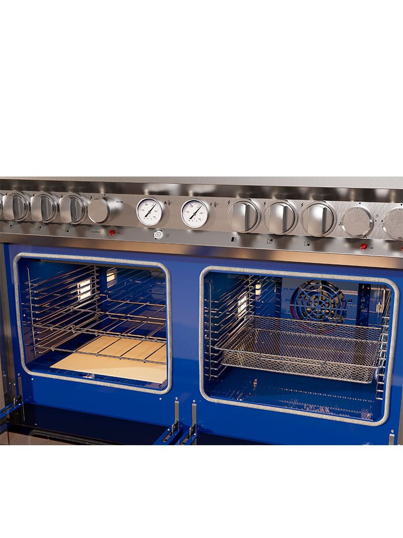 Portas individuais para cada forno, oferecendo mais praticidade e controle no preparo das receitas.