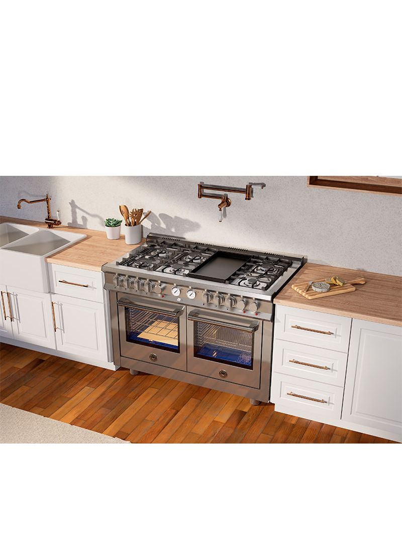 Design sofisticado que se integra à marcenaria, criando uma cozinha elegante e harmoniosa para cozinhar e receber.