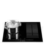 Tecnologia Bridge permite controle simultâneo do calor em duas zonas de aquecimento ideal para cozinhar com grandes panelas ou grelhas.