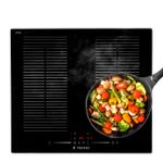 Timer digital permite definir tempos de preparo de até 99 minutos nas quatro zonas de aquecimento de forma independente, com desligamento automático no final. Pode ser usado também como conta-minutos apenas com aviso sonoro no final do tempo.