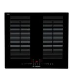 Ampla mesa com superfície vitrocerâmica preta que une beleza, elevada qualidade e resistência permitindo o uso de grandes panelas.