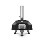 Forno de Pizza Portátil com acabamento em inox e preto fosco.
