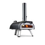 Forno de Pizza a Lenha ou Carvão Portátil Ooni Karu 2 com acabamento inox e preto fosco.