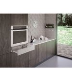 Acabamento em aço inox 304 escovado com verniz anti-manchas e sem porosidade, para os mais refinados projetos de cozinhas planejadas.