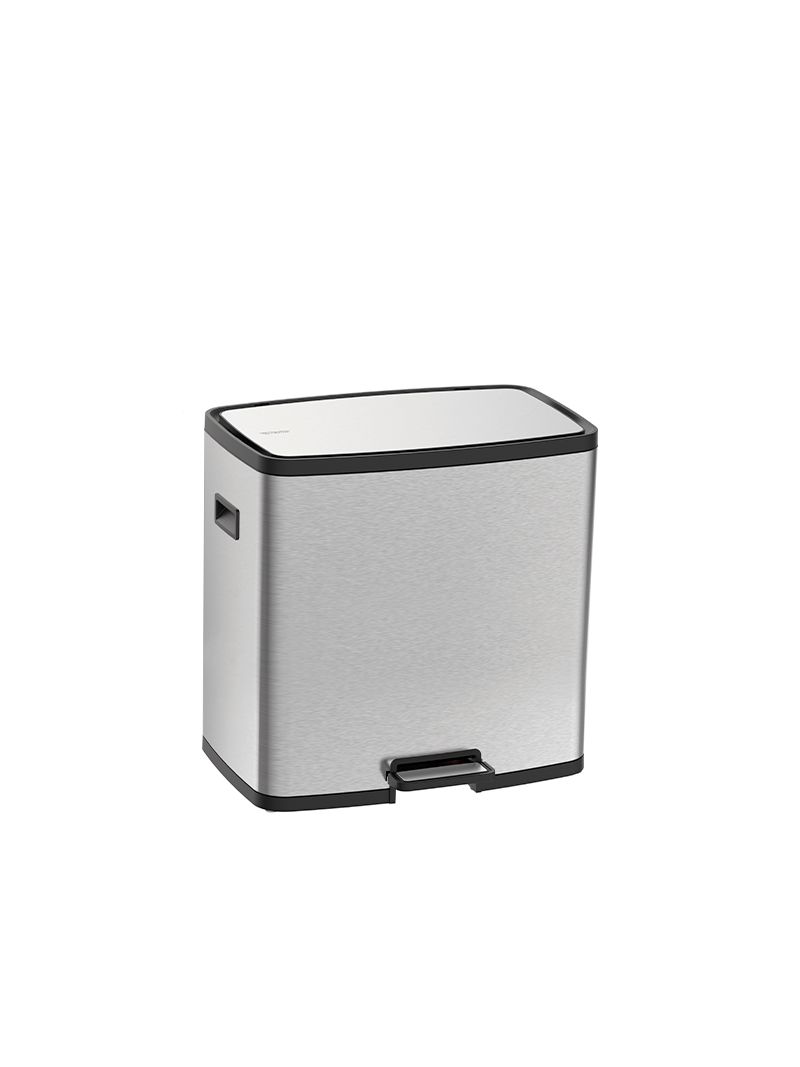 Lixeira de Piso Tramontina Antidigital Octos 2 Baldes com 15 litros cada um e 48cm de largura.