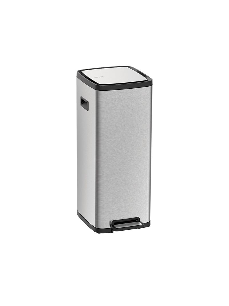 Lixeira de Piso Tramontina Antidigital Octos com balde de 20 litros e 27cm de largura.