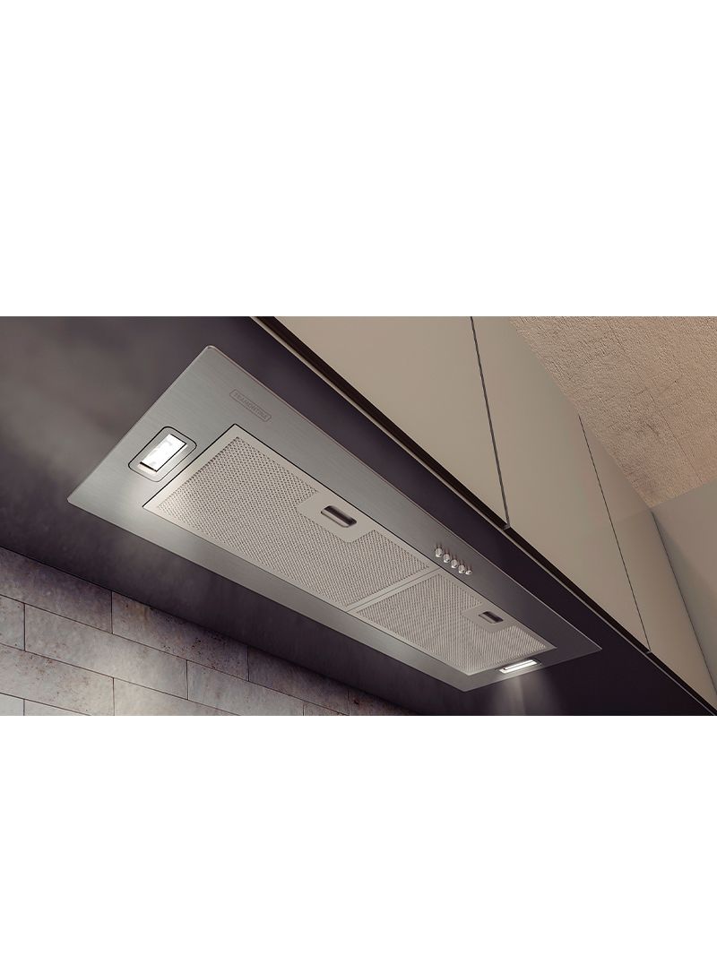 Iluminação em LED com duas lâmpadas de 1,5 W que destacam a área de cocção com luz funcional e eficiente valorizando o espaço gourmet.