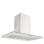 Coifa de ilha Tramontina Slim Isla 90 cm em aço inox com vidro temperado e design sofisticado.