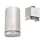 Coifa de Ilha Split Tramontina Tube Isla 35cm com acabamento em aço inox. Compacta e ideal para cooktops de até 4 bocas.