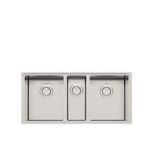 Cuba Tripla Tramontina Quadrum 97 cm em inox, mais espaço para facilitar sua rotina.