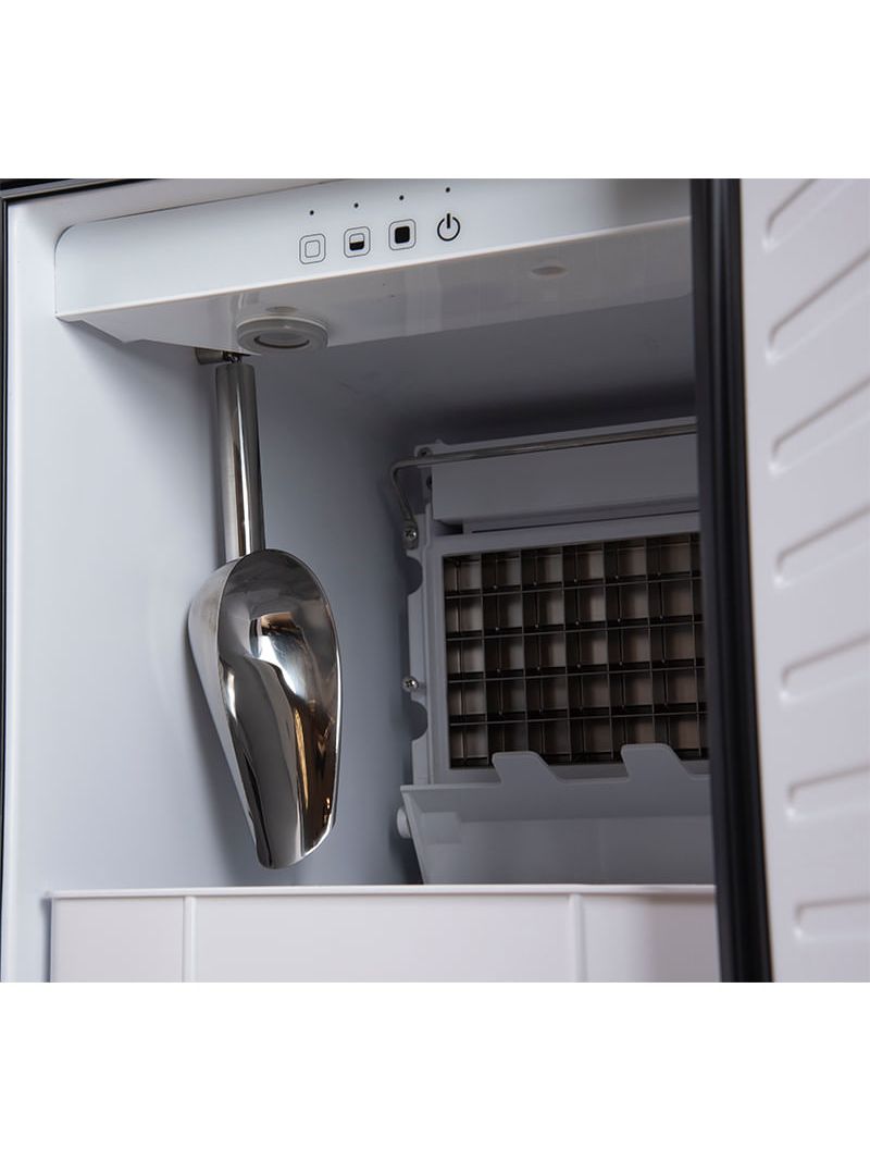 Pá coletora em inox que facilita a retirada do gelo com praticidade, mantendo a organização e a elegância no uso diário.