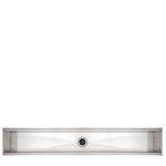 Canal organizador Tramontina para sobrepor 105 x 18 cm, produzido em aço inox AISI 304 com acabamento acetinado, que garante alta durabilidade.