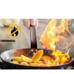 100% anti-chama com componentes não inflamáveis certificados conforme rigorosas normas europeias, garantindo máxima segurança no preparo de receitas.