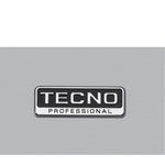 Emblema em aço cromado com detalhes refinados e cantos curvos que reforçam a identidade da linha Professional.