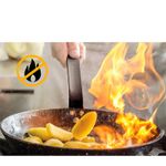 100% anti-chama com componentes não inflamáveis certificados conforme rigorosas normas europeias, garantindo máxima segurança no preparo de receitas.