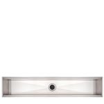 Canal organizador Tramontina para sobrepor 90x18 cm, produzido em aço inox AISI 304 com acabamento acetinado, que garante alta durabilidade.