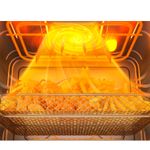 Função AirFry prepara alimentos crocantes e bem assados com temperatura de até 250 ºC e circulação de ar por convecção, sem uso de óleo, em bandeja com capacidade de 3 litros.