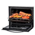 Churrasqueira com grill infravermelho permite preparar churrascos, grelhados e gratinados rapidamente e sem fumaça.