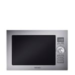 Forno Micro-ondas Combinado de embutir Tecno Original 60 cm com acabamento em inoxx e vidro preto.