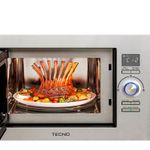 Função combinada de grill radiante com micro-ondas reduz em até 3 vezes o tempo de preparo, preservando a suculência e o sabor dos alimentos.